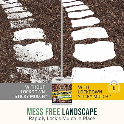 Lockscape Sticky Rock or Sticky Mulch Glue for Landscaping with Sprayer 1 Gallon, Max Rock Glue for Landscape & PetraTools HD101 Bundle, Lockdown Gravel or Mulch for Landscaping Hold (Mulches)