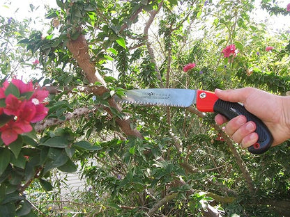 TABOR TOOLS Pruning Saw with Sheath, 10 Inch Hand Saw with Straight Blade and Holster, Suitable for Trimming Tree Branches and Clearing Forest Trails. TTS32A. (10 Inch, Straight Blade)