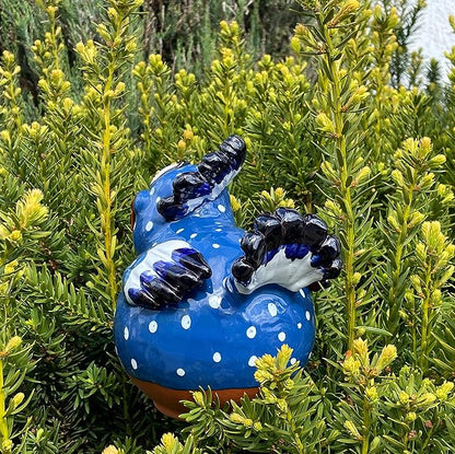 Ceramic Garden Decor - Bird Lawn stake - Outdoor statue - Perfect, unique gifts for gardeners woman, men, yard gifts - Handmade, Frostproof