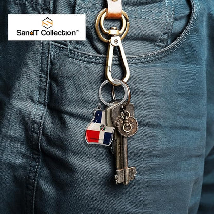 SandT Collection Dominican Republic Flag Keychain