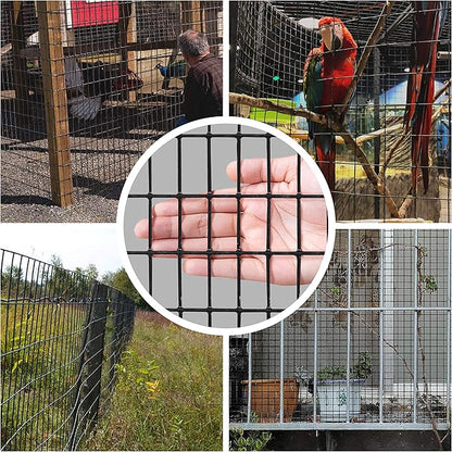 Fencer Wire 16 Gauge Black Vinyl Coated Welded Wire Mesh Size 0.5 inch by 1 inch (4 ft. x 50 ft.)