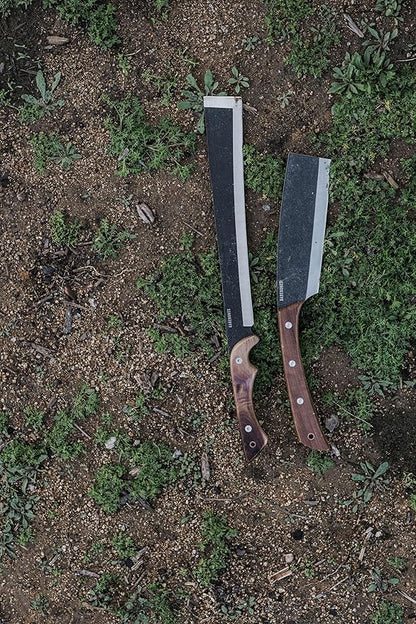 Barebones Japanese NATA Hatchet - 7-Inch Stainless Steel Machete – Durable Full Tang Design with Walnut Handle and Canvas Sheath – Perfect for Medium to Heavy-Duty Chopping, Splitting and Cutting