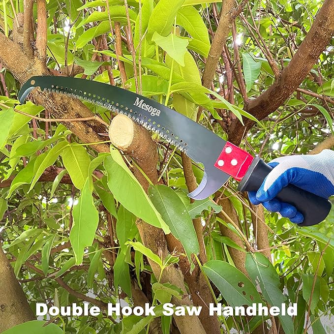 5-13FT Tree Trimmer Pole Saw, Tree Pruner Extendable, Long Handle Pruning Shears, Branch Cutter, Clippers, Hand Pruning Saws with Double Hook Saw Blade